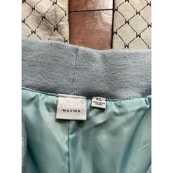 Vintage Wilson MaximaY2K Waist Tie Printed Pull On Straight Leg Leather Suede XL - Picture 3 of 12